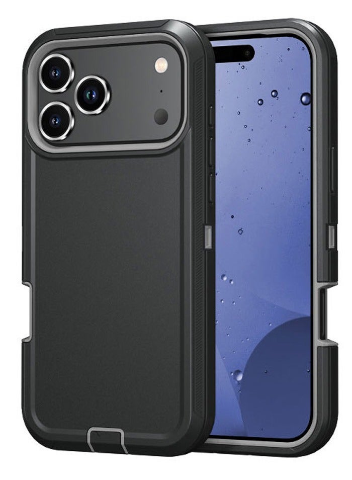 Designed for iPhone 17  Pro Max Case, 3 Layers High Grade Full Body Protection,【Without Screen Protector】【Dustproof Port Protection】 Shockproof Rugged Non Slip Hard Cover for iPhone 17  Pro Max