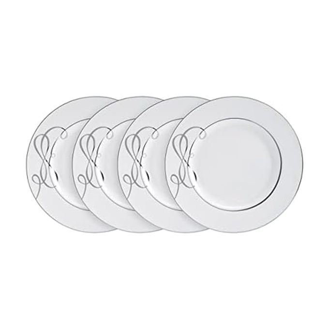 Mikasa Love Story Platinum Banded Dinner Plates, Set of 4