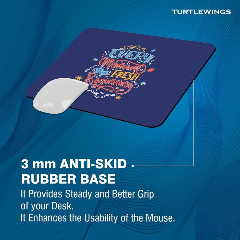 TURTLEWINGS | Mousepad | Inspirational Quote Mousepad – 22x18 cm, 3mm Thick | Abstract Design Non-Slip Rubber Base | Office, Study & Gaming Use | Premium Smooth Surface 222 (12) - Image 2