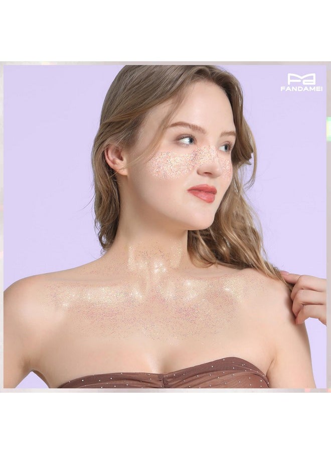 FANDAMEI - FANDAMEI Body Glitter, 2PCS Body and Face Glitter White, 1PCS Chunky Glitter 1PCS Fine Glitter Gel, Face Glitter Makeup, Hair Glitter Gel, Glitter for Mermaid Makeup, Halloween Festival Rave Glitter - Image 1