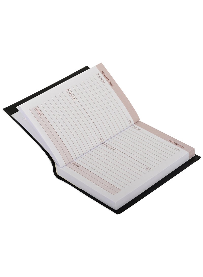 FIS Fis 2025  Pocket Diary English With Pvc Soft Cover Black -FSDI09E25BK  - Image 2