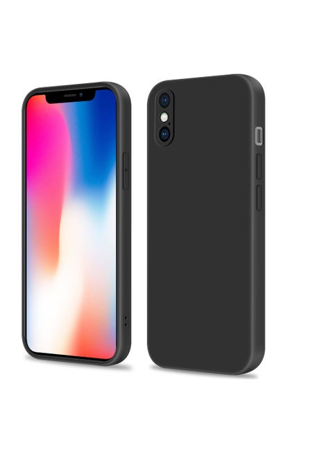 INFOSUN Compatible with apple iPhone X/Xs Full Coverage for Protective Case, Ultra Slim Soft Silicone Gel TPU Cover, Matte Surface Ultra-Thin Case, for iPhone X/Xs(Black)