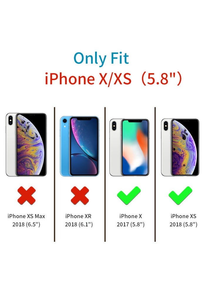 INFOSUN Compatible with apple iPhone X/Xs Full Coverage for Protective Case, Ultra Slim Soft Silicone Gel TPU Cover, Matte Surface Ultra-Thin Case, for iPhone X/Xs(Black)