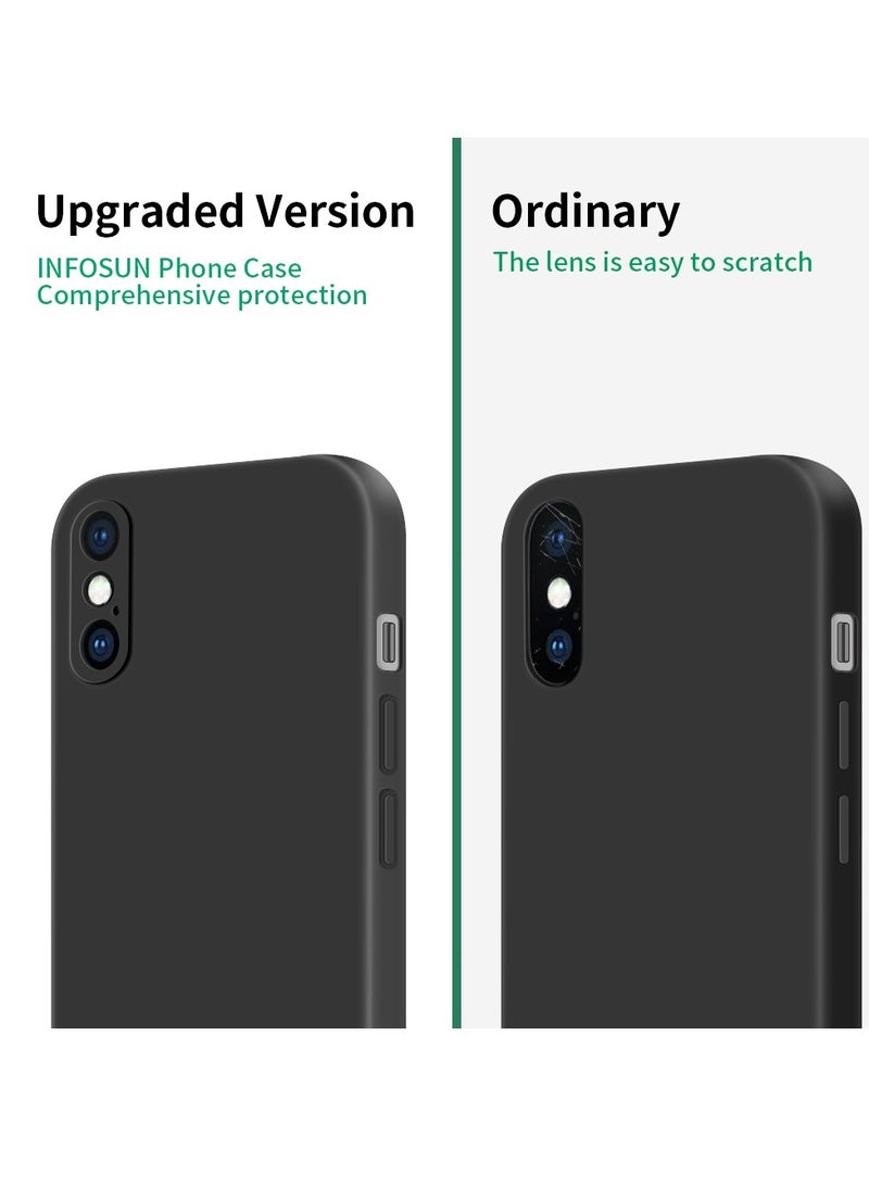 INFOSUN Compatible with apple iPhone X/Xs Full Coverage for Protective Case, Ultra Slim Soft Silicone Gel TPU Cover, Matte Surface Ultra-Thin Case, for iPhone X/Xs(Black)