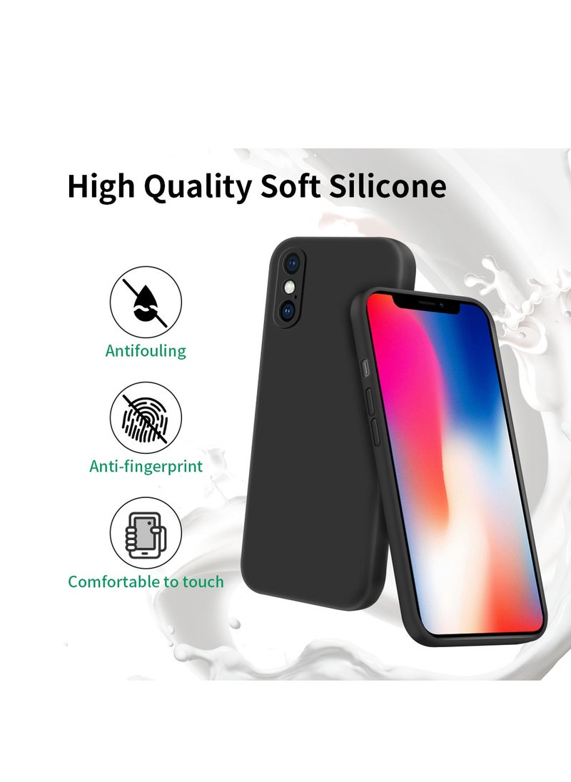 INFOSUN Compatible with apple iPhone X/Xs Full Coverage for Protective Case, Ultra Slim Soft Silicone Gel TPU Cover, Matte Surface Ultra-Thin Case, for iPhone X/Xs(Black)