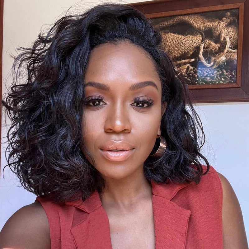 WIGER Short Curly Lace Frontal Human Hair Wigs for Black Women Black HD Lace Curly Bob Lace Front Hair Transparent Lace Glueless Human Hair Wigs Water Wave Closure Wigs 12 Inches
