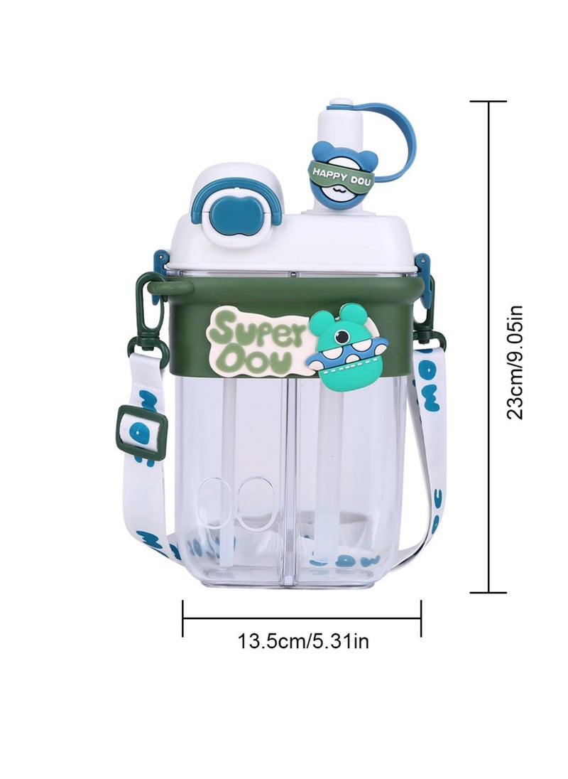 SYOSI Lovely Water Bottle with Straw, Kawaii Portable Large Capacity Bottle, 27oz/800ml Double Chamber Jug Adjustable Strap for Kids School Travel Camping Sports (White) - pzsku/Z4D49471E4AA10EDEC1CFZ/45/_/1697257243/0fd4a2b1-46ce-49d9-a539-815dacdb3f51