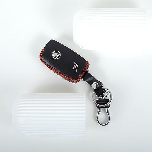 KBS Leather Smart Car Key Cover Case with Metal Hook Keychain Compatible for Skoda Octavia<2014, Rapid, Yeti, Superb, Laura, Fabia, Volkswagen Jetta, Vento, Polo, Ameo 3 Button Flip Key (Black) - Image 4