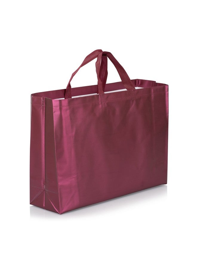 Drapme Large Size Pack of 30 Pcs Matt Metallic Laminated Non-Woven Reusable Eco-Friendly Party Return Gift Bags (Wine) (Large 17x12x5 Inch) - Image 5