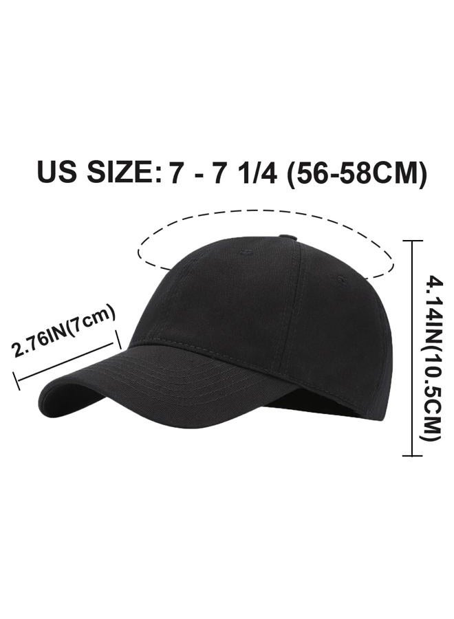 GEANBAYE Hats for Men Classic Low Profile Adjustable Strapback 100% Cotton Dad Hats Baseball Caps for Men and Women, Black, S-L - Image 4