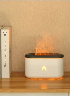 Arabest Realistic Flame Mist Humidifier, Quiet Night Light with Auto Off, Usb Humidifier, Aromatherapy Essential Oil Diffuser for Home/Office/Bedroom (White)  - Image 1