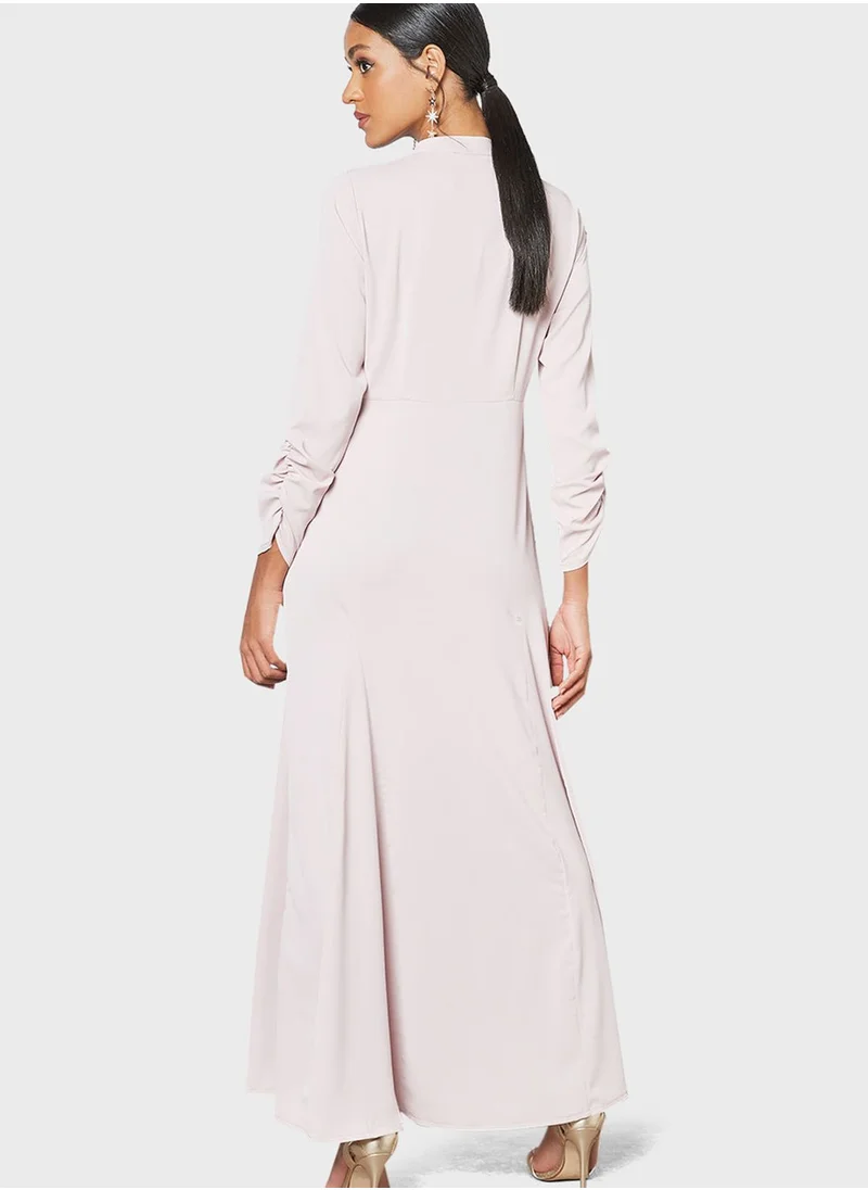SIVVI for HANIYA Ruched Sleeve Abaya Dress