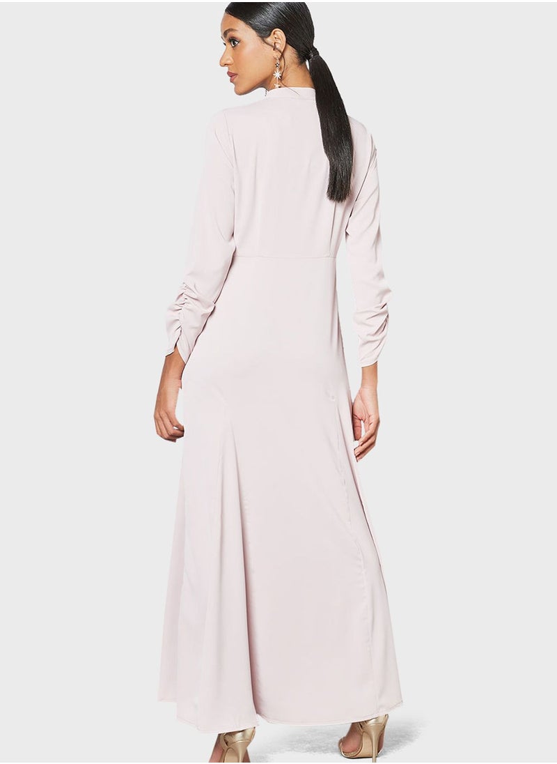 SIVVI for HANIYA - Ruched Sleeve Abaya Dress - Image 1
