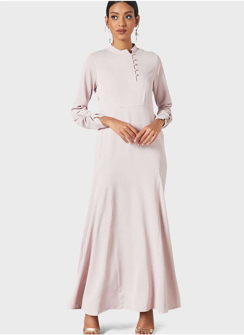 SIVVI for HANIYA Ruched Sleeve Abaya Dress