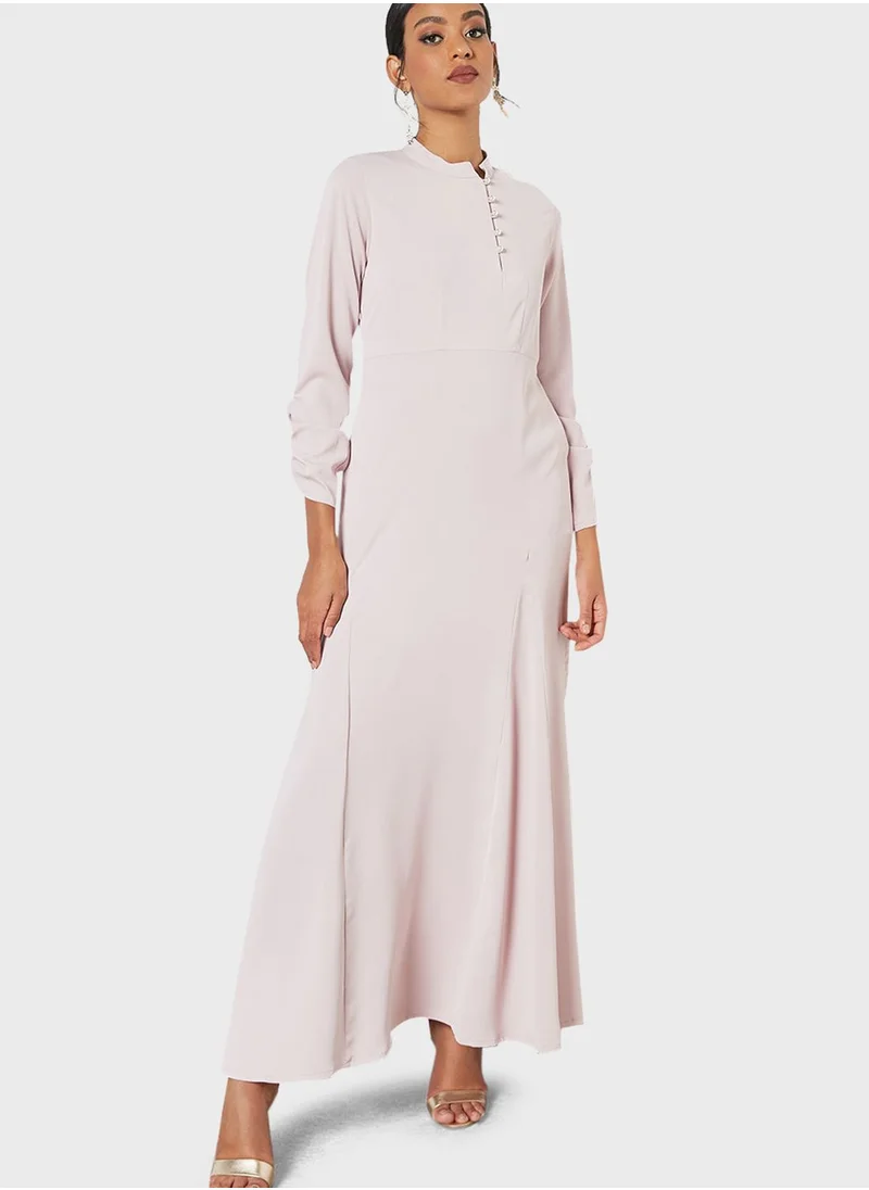 SIVVI for HANIYA Ruched Sleeve Abaya Dress