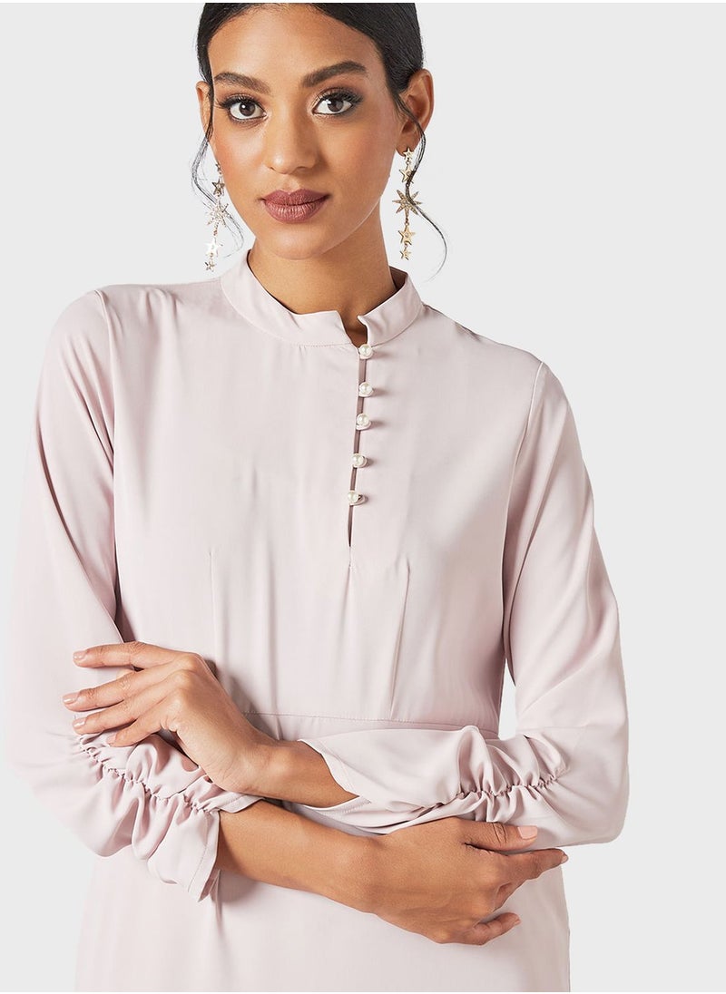 SIVVI for HANIYA - Ruched Sleeve Abaya Dress - Image 1