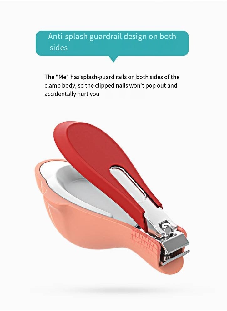 Hogokids - Baby Nail Daily Care Set 3-piece, Baby Retractable Nail Clippers Nail File (Orange-red) - Image 1