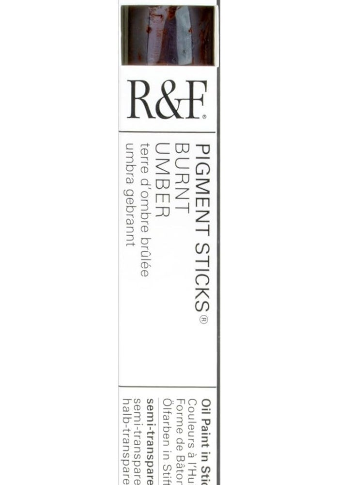 R&F Handmade Pigment Sticks - Burnt Umber Oil Paint in Stick Form, 38ml - Image 4