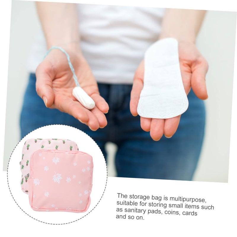 Cute Cartoon Napkin Pouch Menstrual Pad Storage Bag Assorted Color 16x15x2cm Portable Travel - Image 3