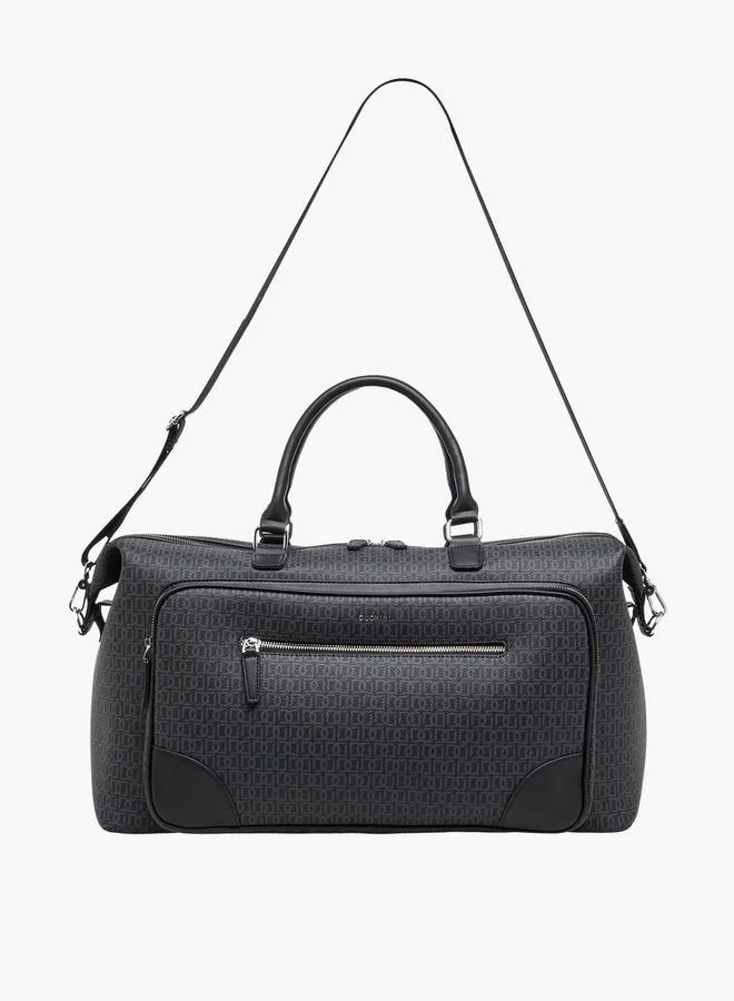 دوتشيني Monogram Print Duffle Bag With Zip Closure And Detachable Strap