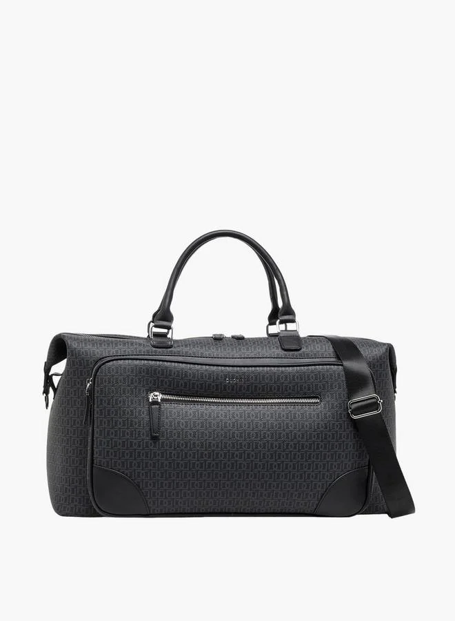 دوتشيني Monogram Print Duffle Bag With Zip Closure And Detachable Strap