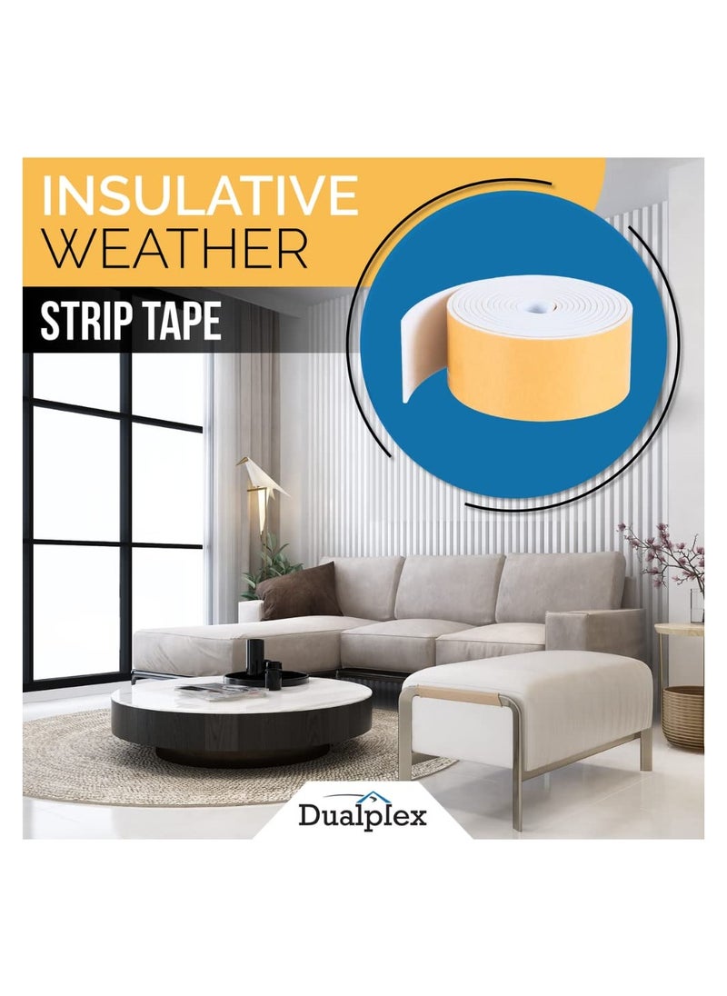 SYOSI - High Density Foam Weather Stripping Door Seal Strip Insulation Tape Roll for Insulating Frame Window Air Conditioner Self Adhesive Weatherstrip 2inx1/4inx10Ft - Image 1