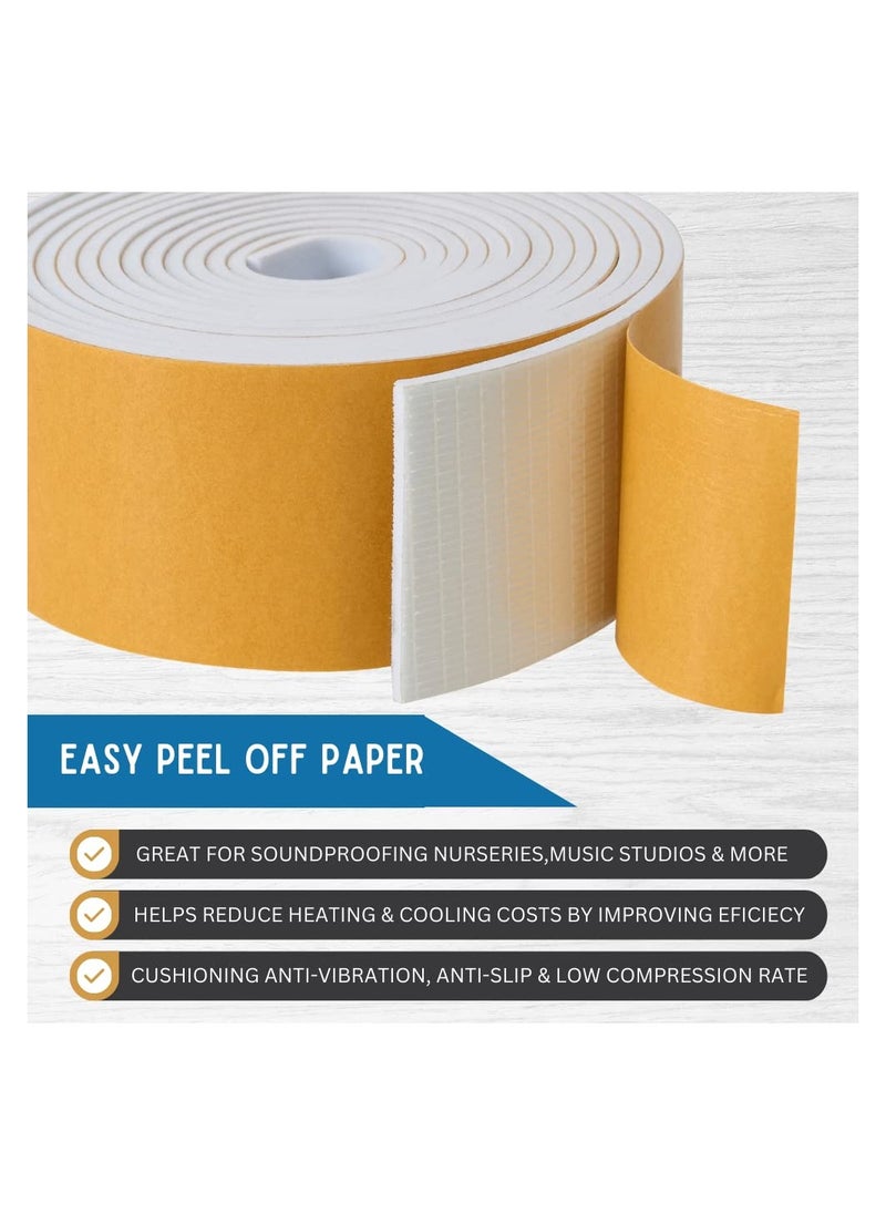 SYOSI - High Density Foam Weather Stripping Door Seal Strip Insulation Tape Roll for Insulating Frame Window Air Conditioner Self Adhesive Weatherstrip 2inx1/4inx10Ft - Image 1