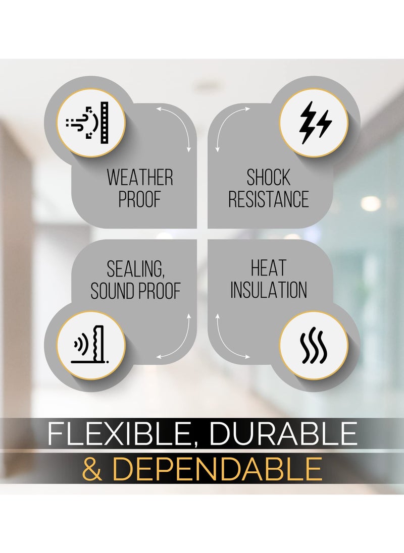 SYOSI - High Density Foam Weather Stripping Door Seal Strip Insulation Tape Roll for Insulating Frame Window Air Conditioner Self Adhesive Weatherstrip 2inx1/4inx10Ft - Image 1
