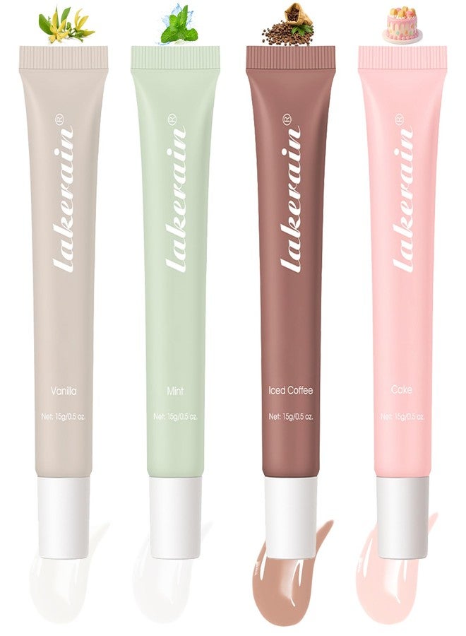BERALLOYE 4pcs Summer Lip Balm,Hydrating Nourishing Lip Care Formula Lightweight & Non-Sticky,Moisturize and Lip Care, Gift Box for Women,Tinted Lip Balm 4 Trending Shades (Vanilla,Mint,Iced Coffee,Cake - Image 1