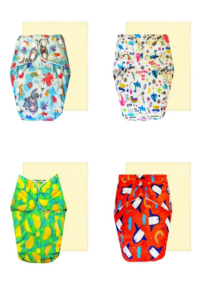 Dumbledo Elite Cloth Diaperwith Magical Soaker (Pack of 4) | Hypoallergenic | Leakproof | Easy to Clean | Ideal for Toddlers | 3 Months - 3 Years | Unisex Baby - Image 1