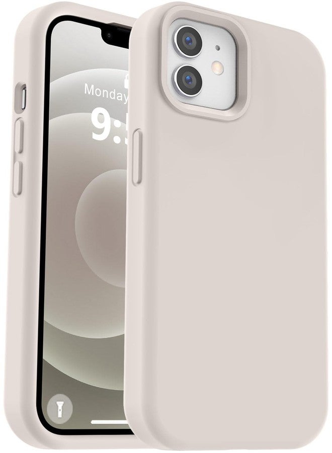 Vooii Compatible with iPhone 12 Case/iPhone 12 Pro Case, Liquid Silicone Upgrade [Soft Anti-Scratch Microfiber Lining] [Shockproof Drop Protection] Phone Case 6.1 inch - Stone - Image 1