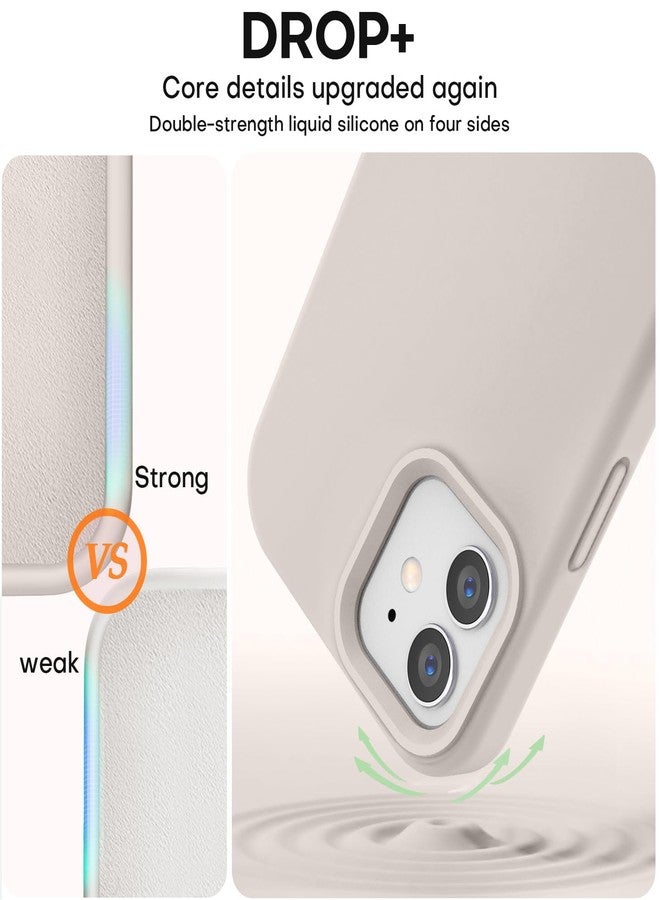 Vooii Compatible with iPhone 12 Case/iPhone 12 Pro Case, Liquid Silicone Upgrade [Soft Anti-Scratch Microfiber Lining] [Shockproof Drop Protection] Phone Case 6.1 inch - Stone - Image 4