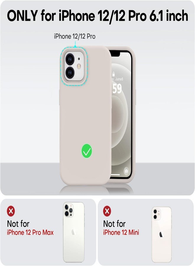 Vooii Compatible with iPhone 12 Case/iPhone 12 Pro Case, Liquid Silicone Upgrade [Soft Anti-Scratch Microfiber Lining] [Shockproof Drop Protection] Phone Case 6.1 inch - Stone - Image 5