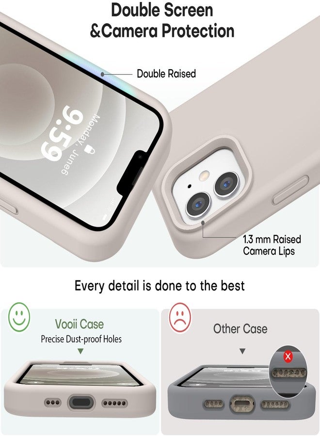 Vooii Compatible with iPhone 12 Case/iPhone 12 Pro Case, Liquid Silicone Upgrade [Soft Anti-Scratch Microfiber Lining] [Shockproof Drop Protection] Phone Case 6.1 inch - Stone - Image 3