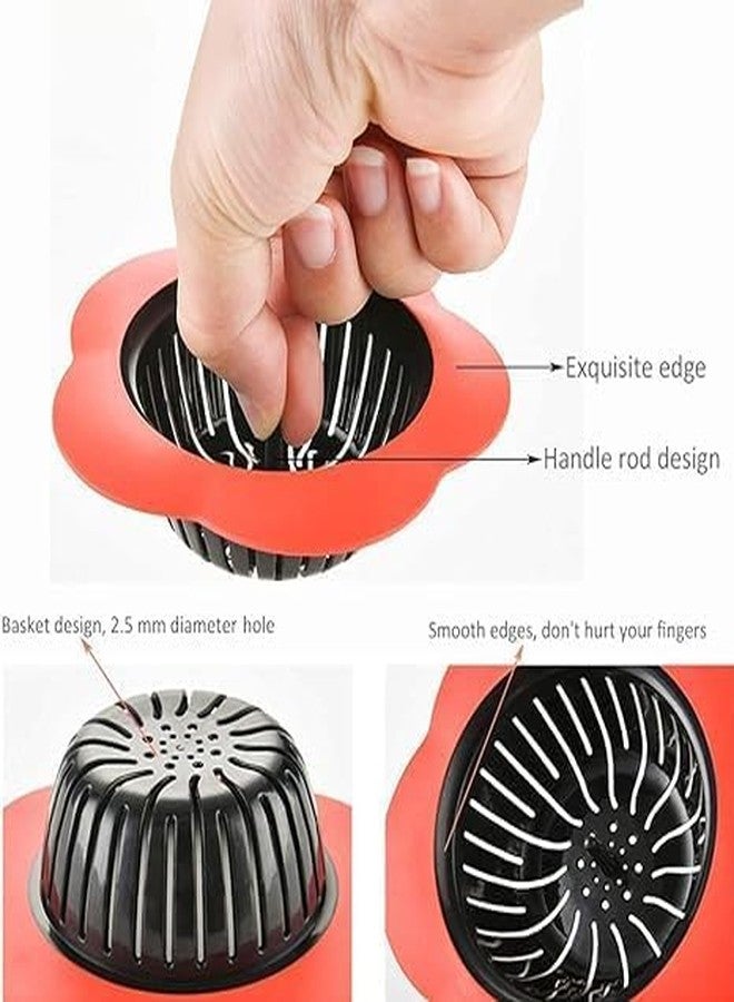 Thea Drain Strainers - Silicone & Plastic Kitchen Sink Strainer with Anti-Clogged Holes, Central Stem Design - Versatile Functionality for Home & Kitchen, Plumbing, Bathroom (Pack of 2) - Image 5