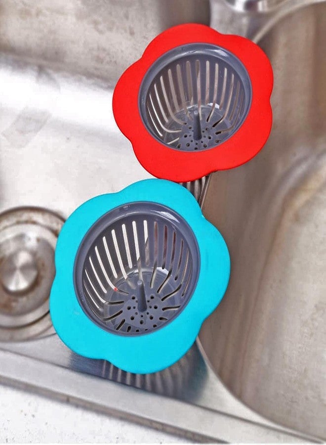 Thea Drain Strainers - Silicone & Plastic Kitchen Sink Strainer with Anti-Clogged Holes, Central Stem Design - Versatile Functionality for Home & Kitchen, Plumbing, Bathroom (Pack of 2) - Image 1