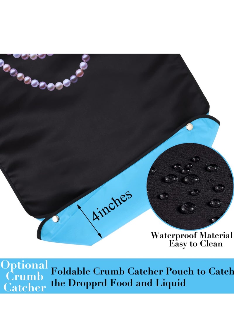 SOLARAE Adult Bibs for Women Washable Waterproof Reusable Adult Clothing Protectors with Crumb Catcher Pearl Pattern Bibs - Image 5