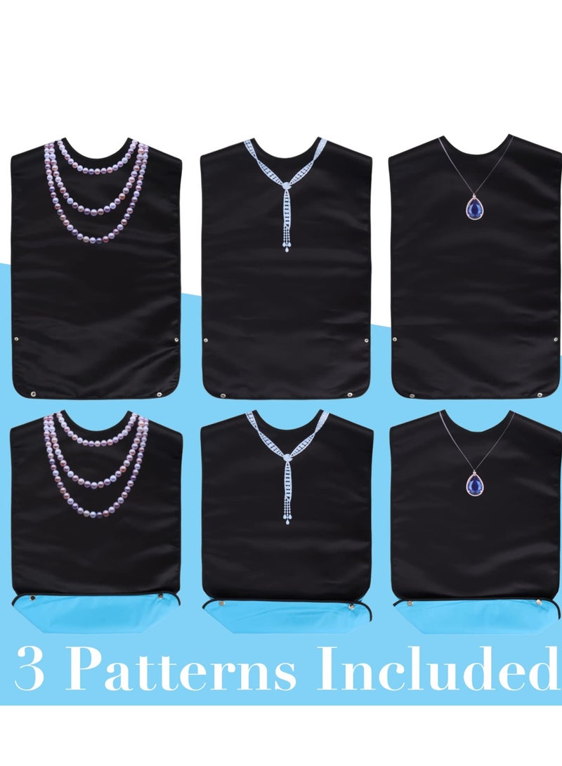 SOLARAE Adult Bibs for Women Washable Waterproof Reusable Adult Clothing Protectors with Crumb Catcher Pearl Pattern Bibs - Image 3