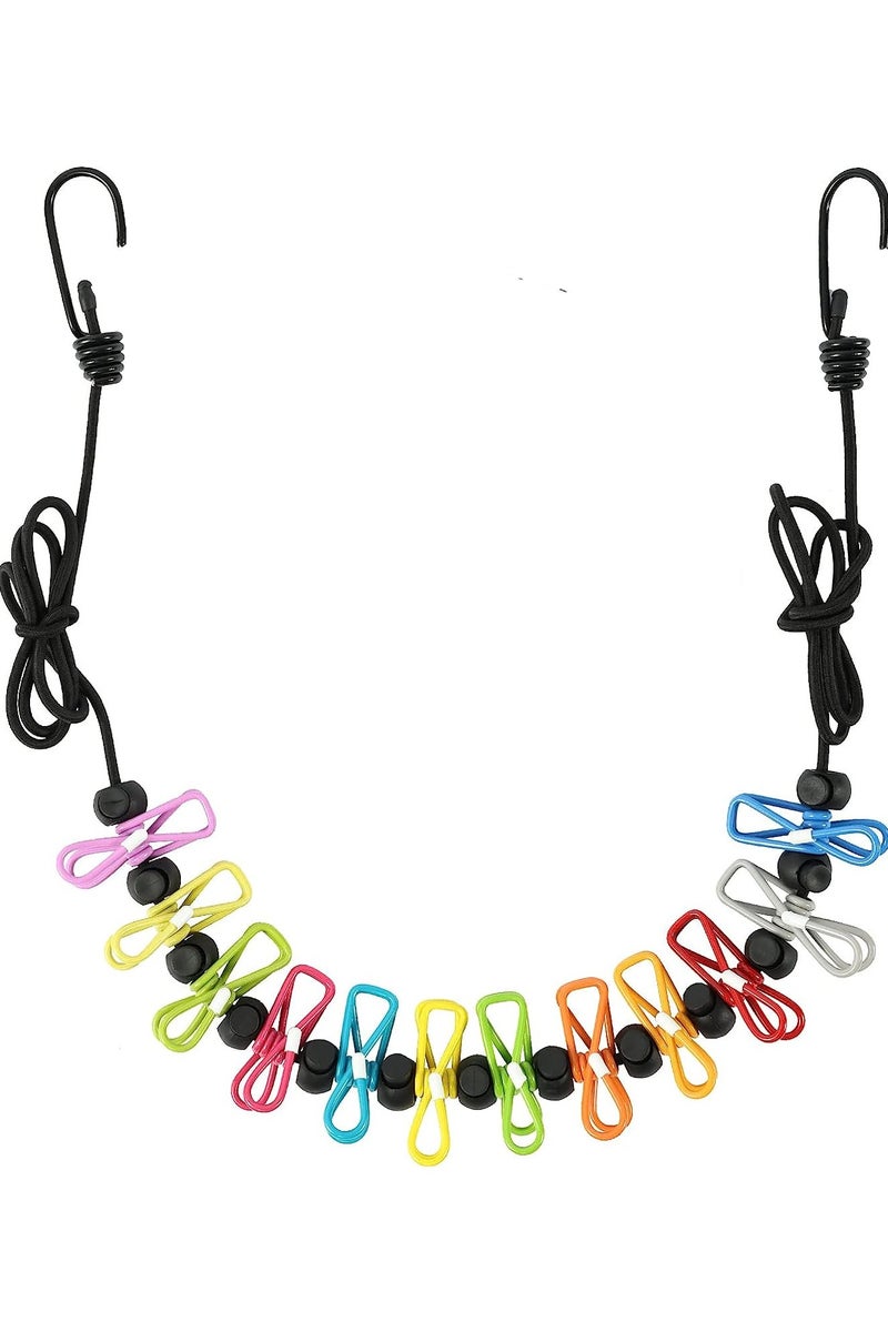 Colorful Non-Slip Drying Clips Outdoor Portable Windproof Clothesline Multifunctional Lanyard - Image 1