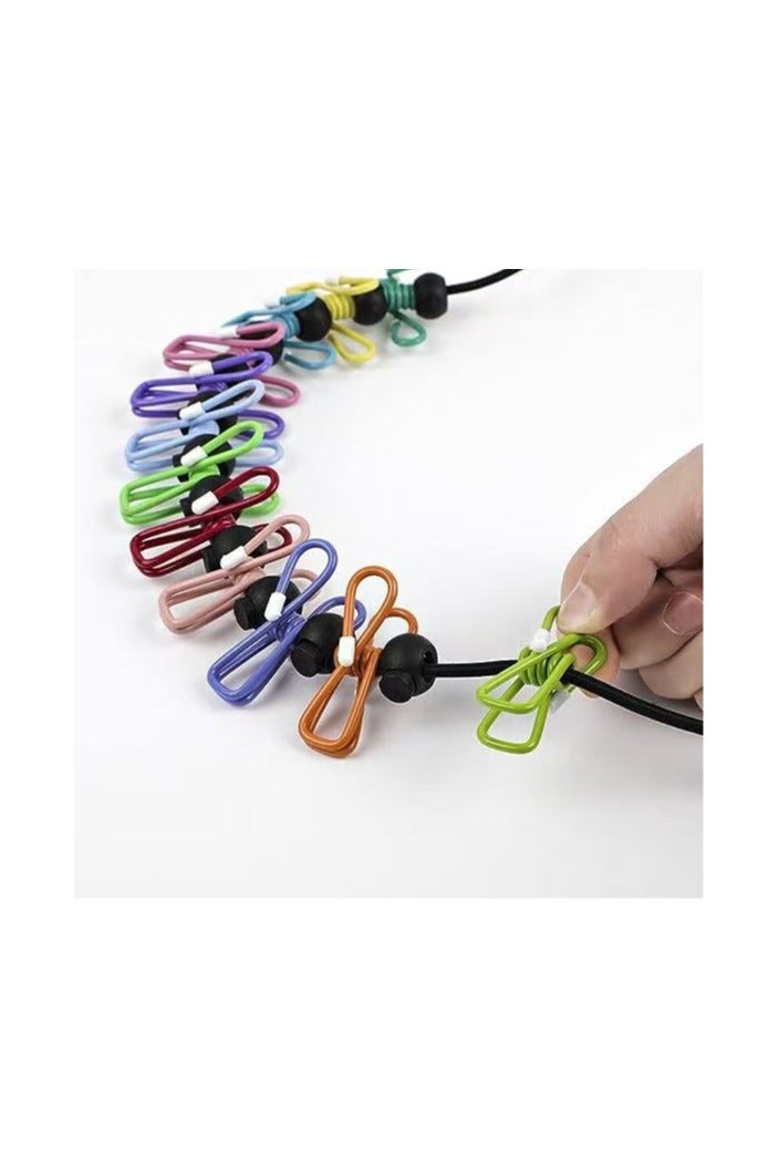 Colorful Non-Slip Drying Clips Outdoor Portable Windproof Clothesline Multifunctional Lanyard - Image 2