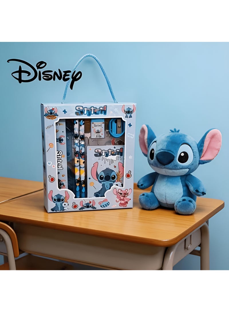 Disney Stitch 6-Piece Stationery Gift Set for Kids | Included 2 Pencils, Ruler, Eraser, Sharpener & Notepad | Cute School Supplies Kit | Back 2 School Edition - Image 1