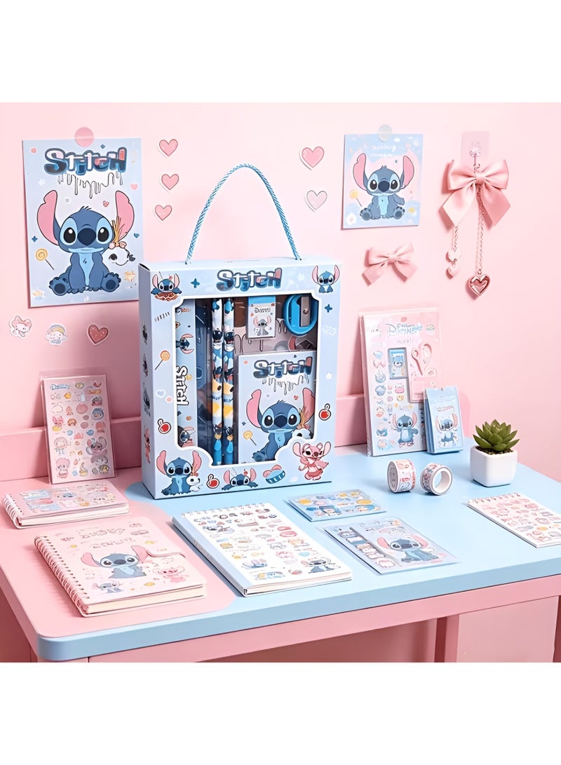 Disney Stitch 6-Piece Stationery Gift Set for Kids | Included 2 Pencils, Ruler, Eraser, Sharpener & Notepad | Cute School Supplies Kit | Back 2 School Edition - Image 3