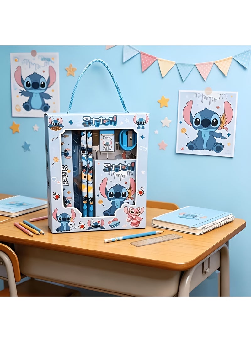 Disney Stitch 6-Piece Stationery Gift Set for Kids | Included 2 Pencils, Ruler, Eraser, Sharpener & Notepad | Cute School Supplies Kit | Back 2 School Edition - Image 2