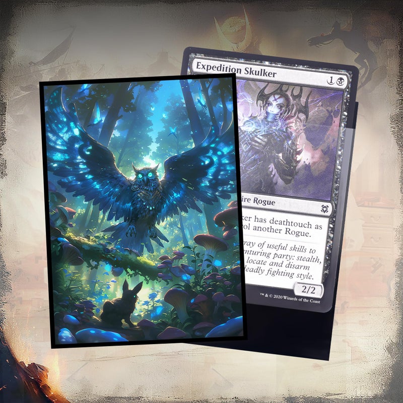 KABINKA MTG Card Sleeves - 100 Standard Size Pack Clear Front & Matte Finish Back with Owl, Premium Sleeves for Magic The Gathering TCG - Image 2