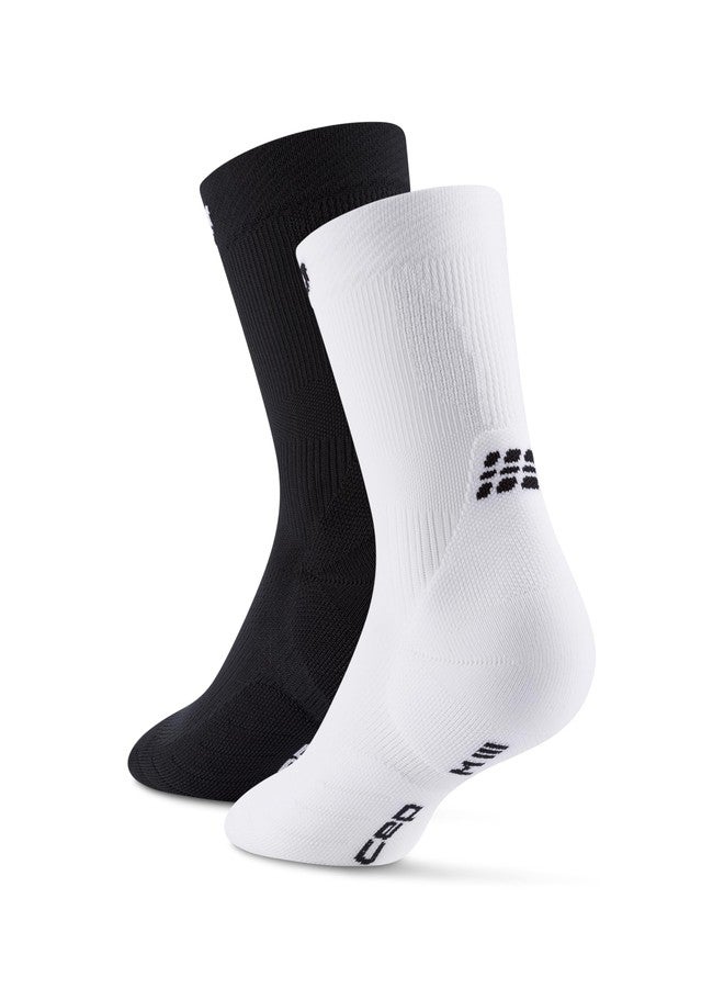 CEP Core Run Mid Cut Socks 5.0, 2-PACK, White + Black, Unisex, MD - Image 4