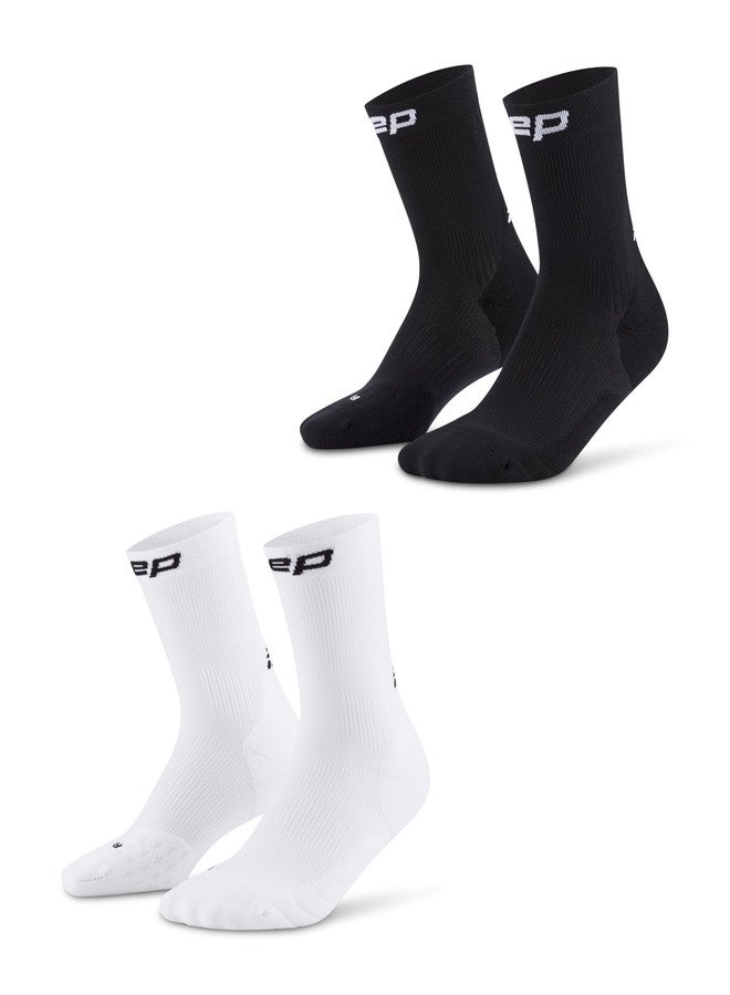 CEP Core Run Mid Cut Socks 5.0, 2-PACK, White + Black, Unisex, MD - Image 5
