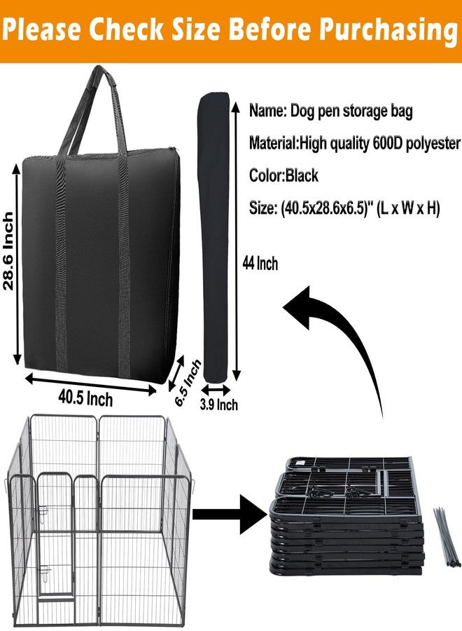 LWFCOEE Dog Playpen Storage Bag, 24/32/40 Inch Waterproof Heavy Duty Dog Fence Travel Bag with Handle for RV Trip, Fits 8 Panels Dogs Pen and 9 Stakes, 40.5"x28.6"x6.5" - Image 2