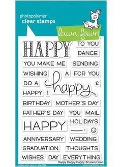 Lawn Fawn LAWN FAWN Clear Stamps 4"X6" Happy  - Image 1
