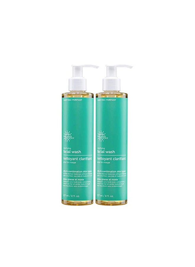 Earth Science EARTH SCIENCE - Gentle Clarifying Facial Wash For Oily, Combination Skin Types (2pk, 8 fl. oz.) - Image 1