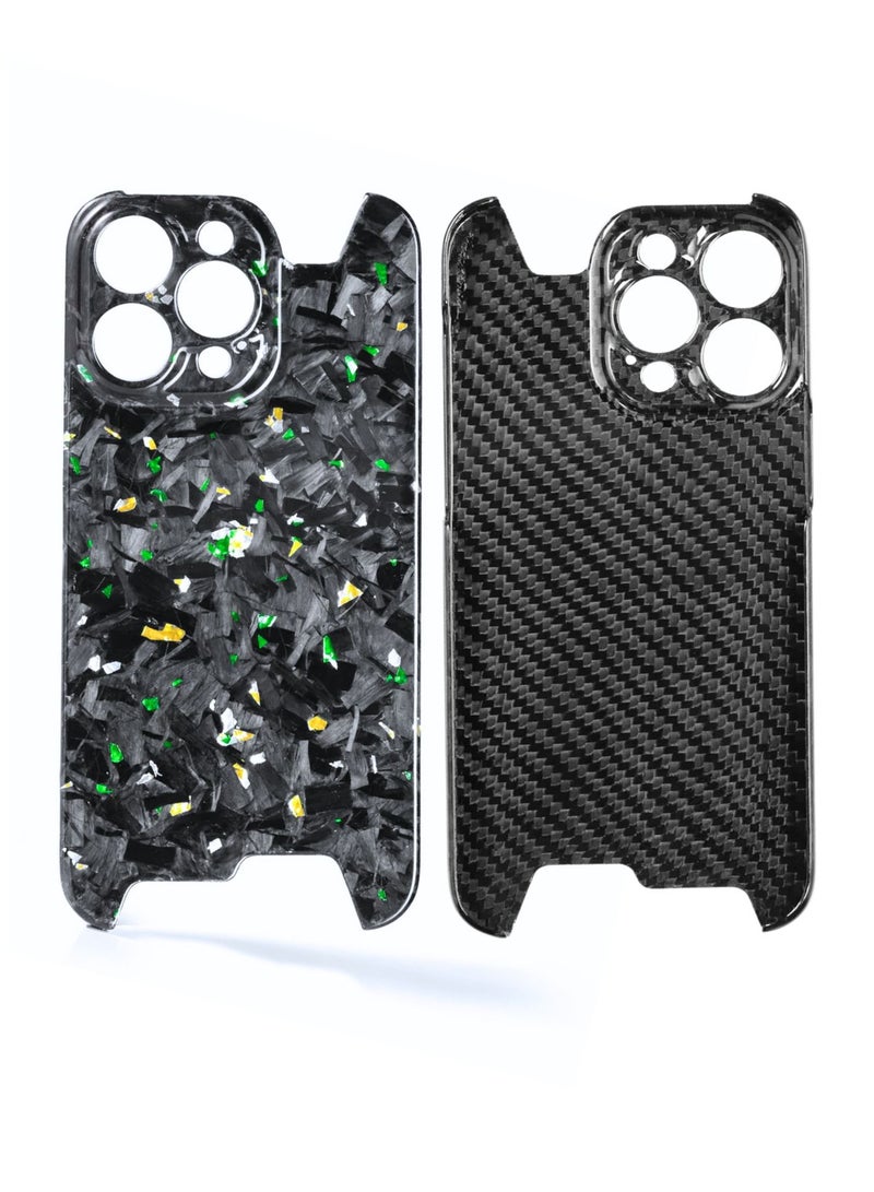SOLARAE Real Aramid Carbon Fiber Ultra Thin Case Cover For iPhone 15 Pro (Gold Green) - Image 1